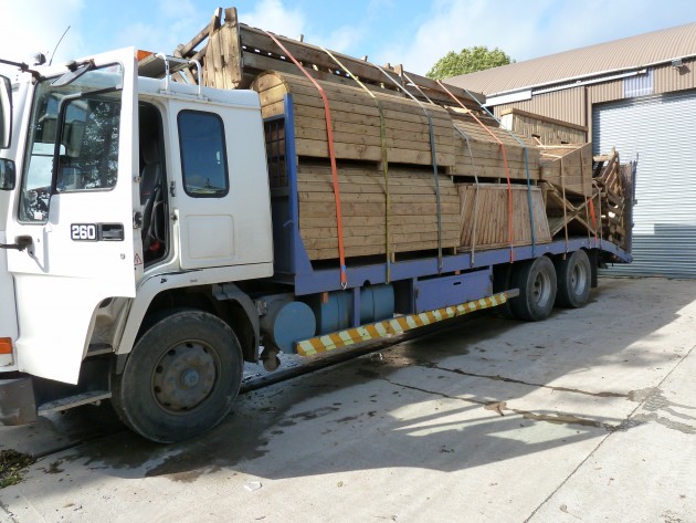 Lorry loaded & ready for off.